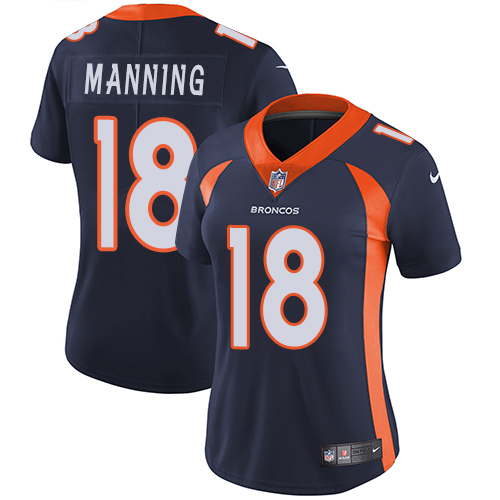 Nike Broncos #18 Peyton Manning Blue Alternate Women's Stitched NFL Vapor Untouchable Limited Jersey